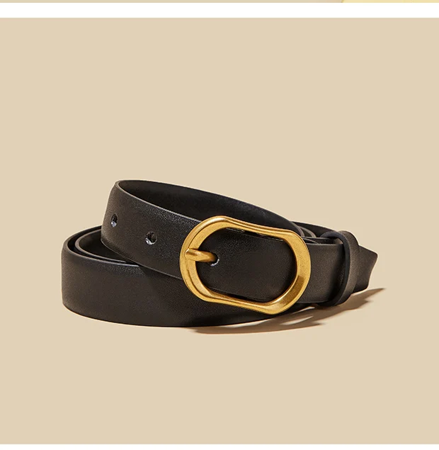 FOXER Women Buckle Thin Belt For Jeans Dress High Quality PU Leather Lady Luxury Design Brand Korean Adjustable Denim Retro Belt