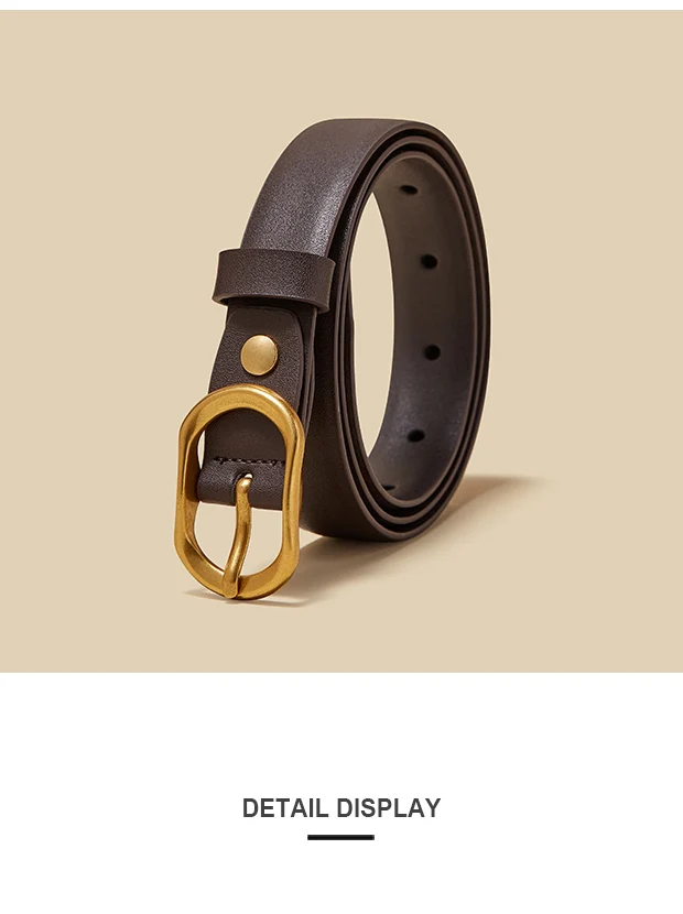 FOXER Women Buckle Thin Belt For Jeans Dress High Quality PU Leather Lady Luxury Design Brand Korean Adjustable Denim Retro Belt