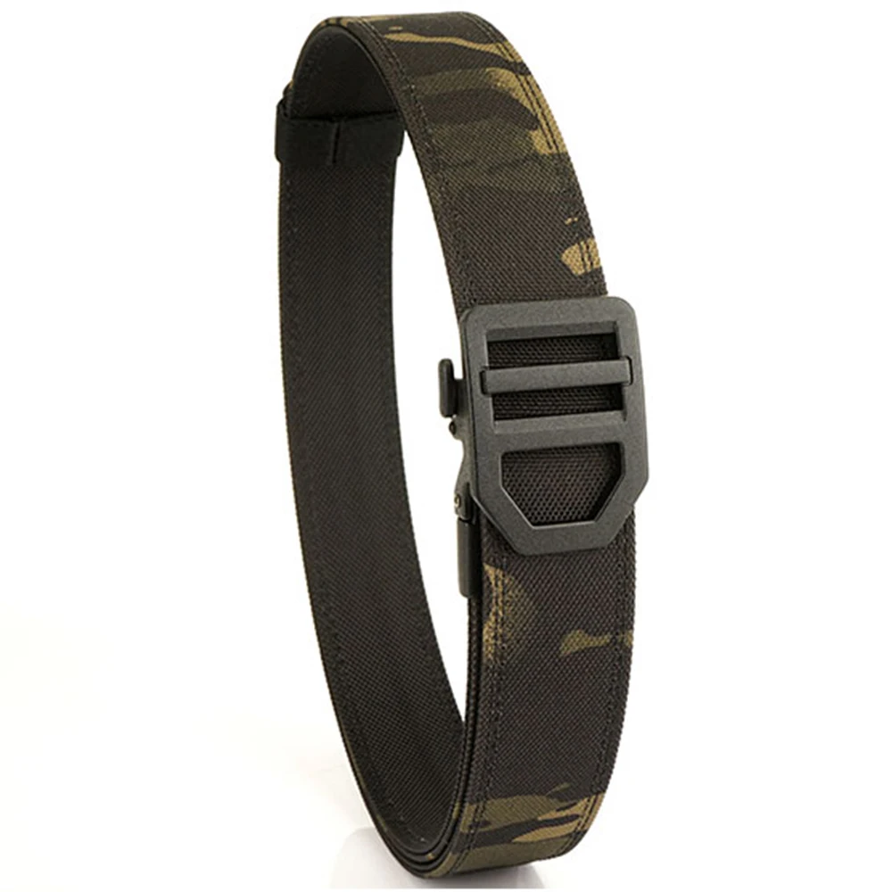 TUSHI New Tactical Belt Hard Gun Belt for Men Metal Automatic Buckle IPSC 1100D Nylon Military Belt Outdoor Sports Girdle Male
