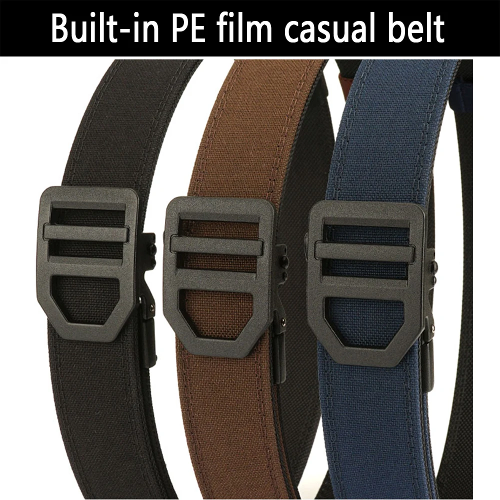 TUSHI New Tactical Belt Hard Gun Belt for Men Metal Automatic Buckle IPSC 1100D Nylon Military Belt Outdoor Sports Girdle Male