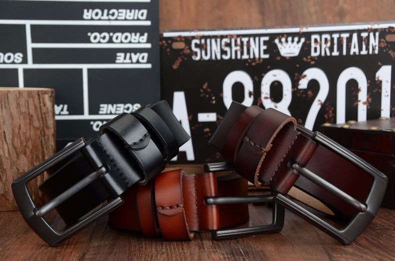 COWATHER new style cow genuine leather mens belt for men high quality vintage style 100-130cm male strap ceinture homme