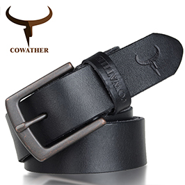 COWATHER new style cow genuine leather mens belt for men high quality vintage style 100-130cm male strap ceinture homme