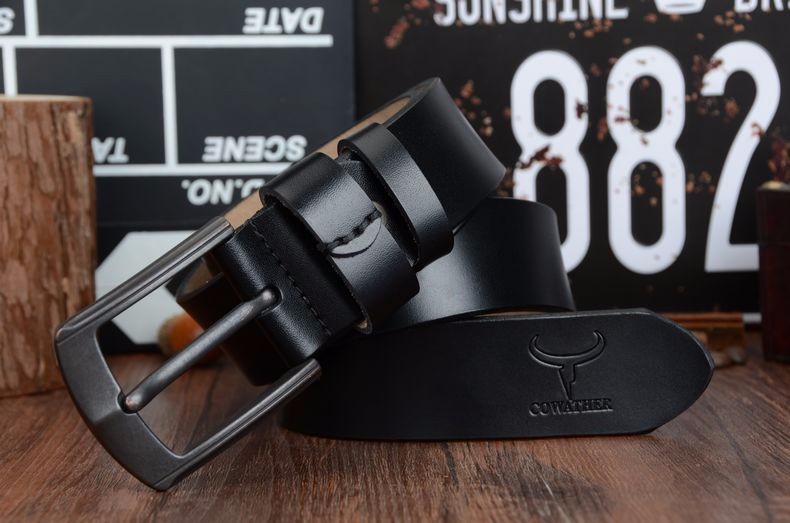 COWATHER new style cow genuine leather mens belt for men high quality vintage style 100-130cm male strap ceinture homme