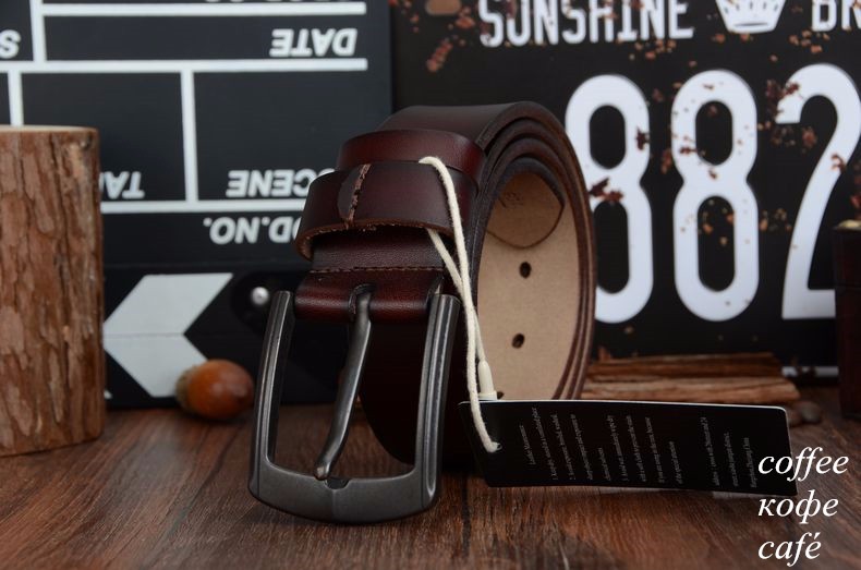 COWATHER new style cow genuine leather mens belt for men high quality vintage style 100-130cm male strap ceinture homme