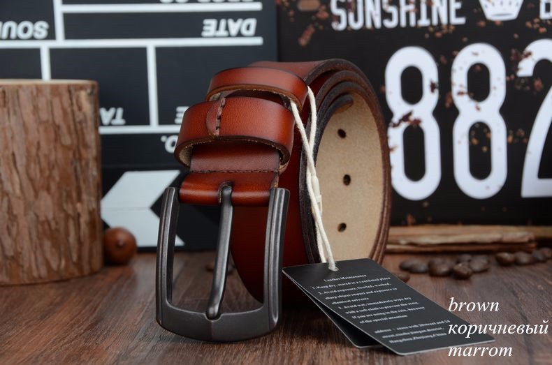 COWATHER new style cow genuine leather mens belt for men high quality vintage style 100-130cm male strap ceinture homme