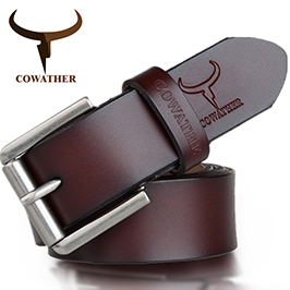COWATHER new style cow genuine leather mens belt for men high quality vintage style 100-130cm male strap ceinture homme