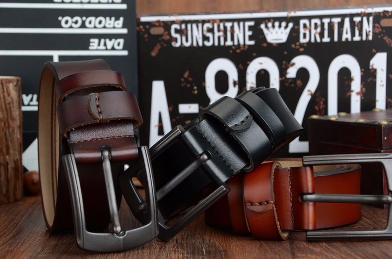 COWATHER new style cow genuine leather mens belt for men high quality vintage style 100-130cm male strap ceinture homme