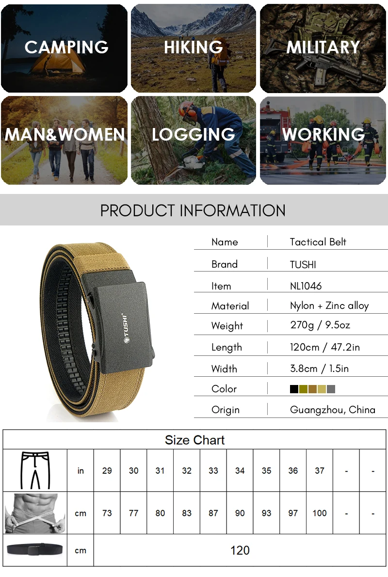 KOLBER New Tactical Gun Belt for Men Metal Automatic Buckle Military Belt Thick Nylon IPSC Girdle Male Outdoor Hunting Belt