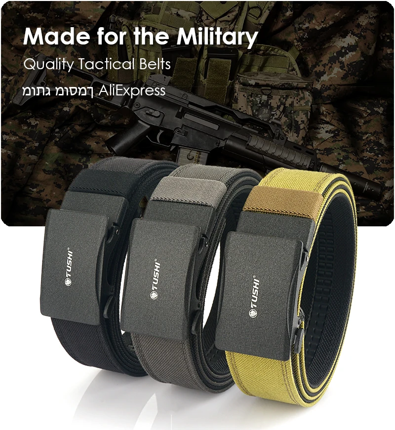 KOLBER New Tactical Gun Belt for Men Metal Automatic Buckle Military Belt Thick Nylon IPSC Girdle Male Outdoor Hunting Belt
