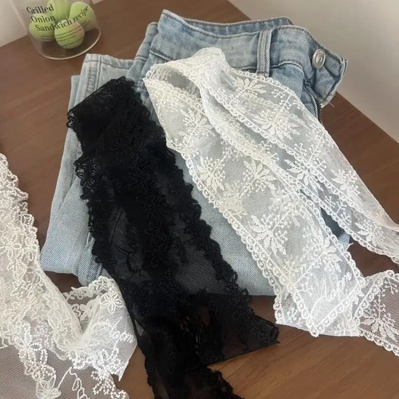 Stylish Y2K Long Lace Floral Bow Belt; Waistband for Effortless Dress or Jeans Styling; Versatile as Hair Band or Lace Scarf