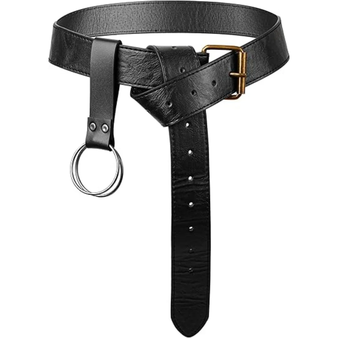 UYEE Medieval Leather Sword Frog Leather Sword Belt Holder Belt Renaissance Accessories for Knight Warrior Pirate Cosplay Belt