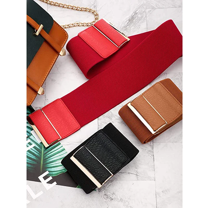 Women Wide Elastic Belt Cinch Waistband Stretch Dress Big size Ladies Waist Seal 9Colors