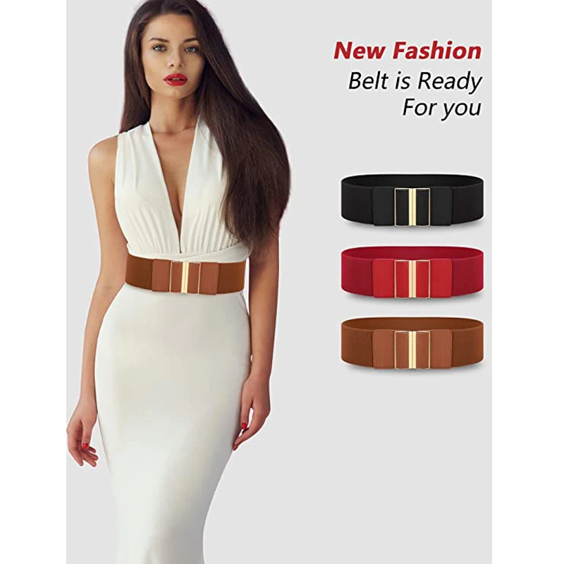 Women Wide Elastic Belt Cinch Waistband Stretch Dress Big size Ladies Waist Seal 9Colors