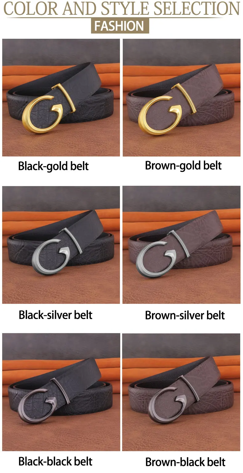 Men Designer Casual Fashion Smooth Buckle Leather belts High Quality Luxury Famous Brand young Jeans Coffee Genuine Leather Belt