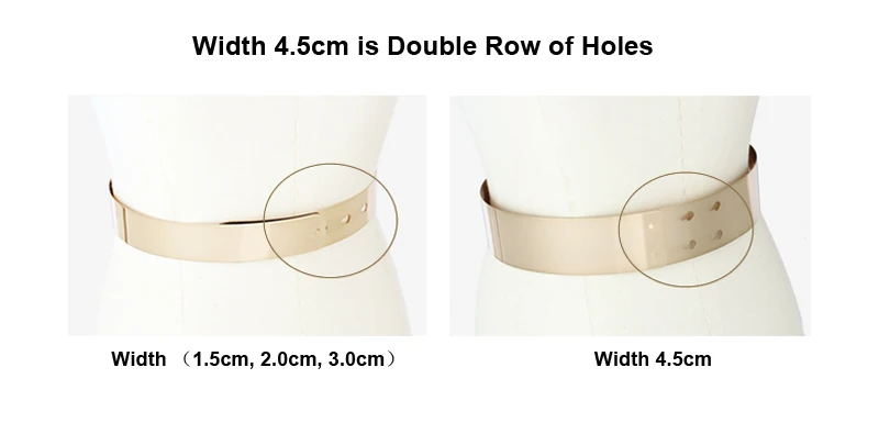 Womens Full Metal Mirror Gold Silver Plate Waist Belt Fashion Lady Female Skinny Belt Adjustable Waist Strap Belt for Dress