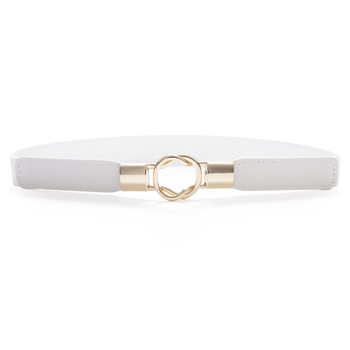 SISHION Summer Fashion Women Belts for Dress SH032 PU Leather Thin Elastic Waist Belt Slim Waistband Black Camel Coffee