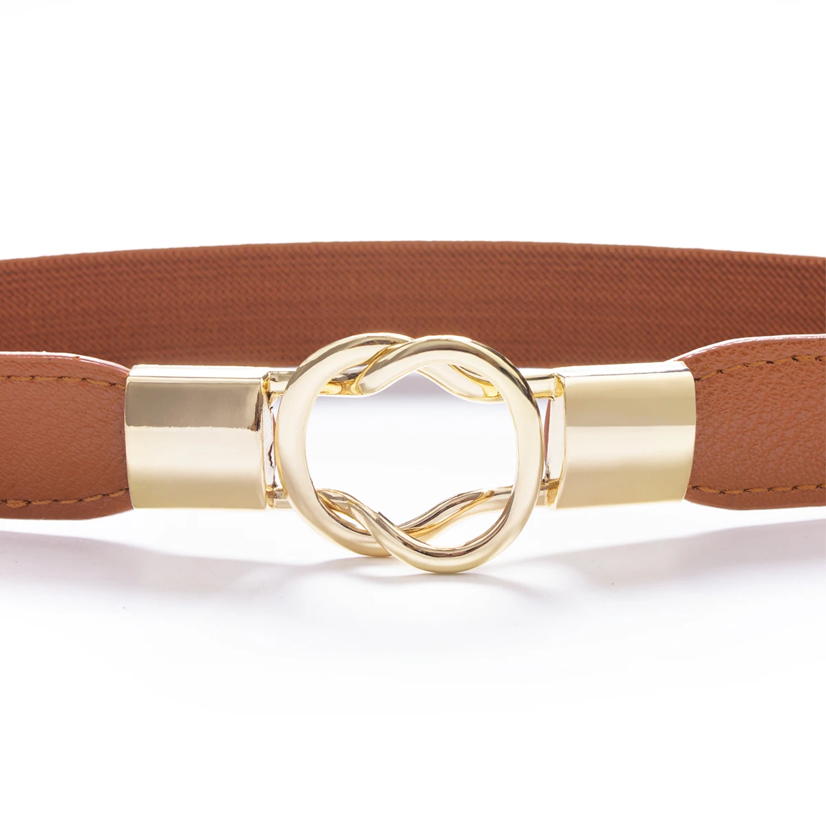 SISHION Summer Fashion Women Belts for Dress SH032 PU Leather Thin Elastic Waist Belt Slim Waistband Black Camel Coffee