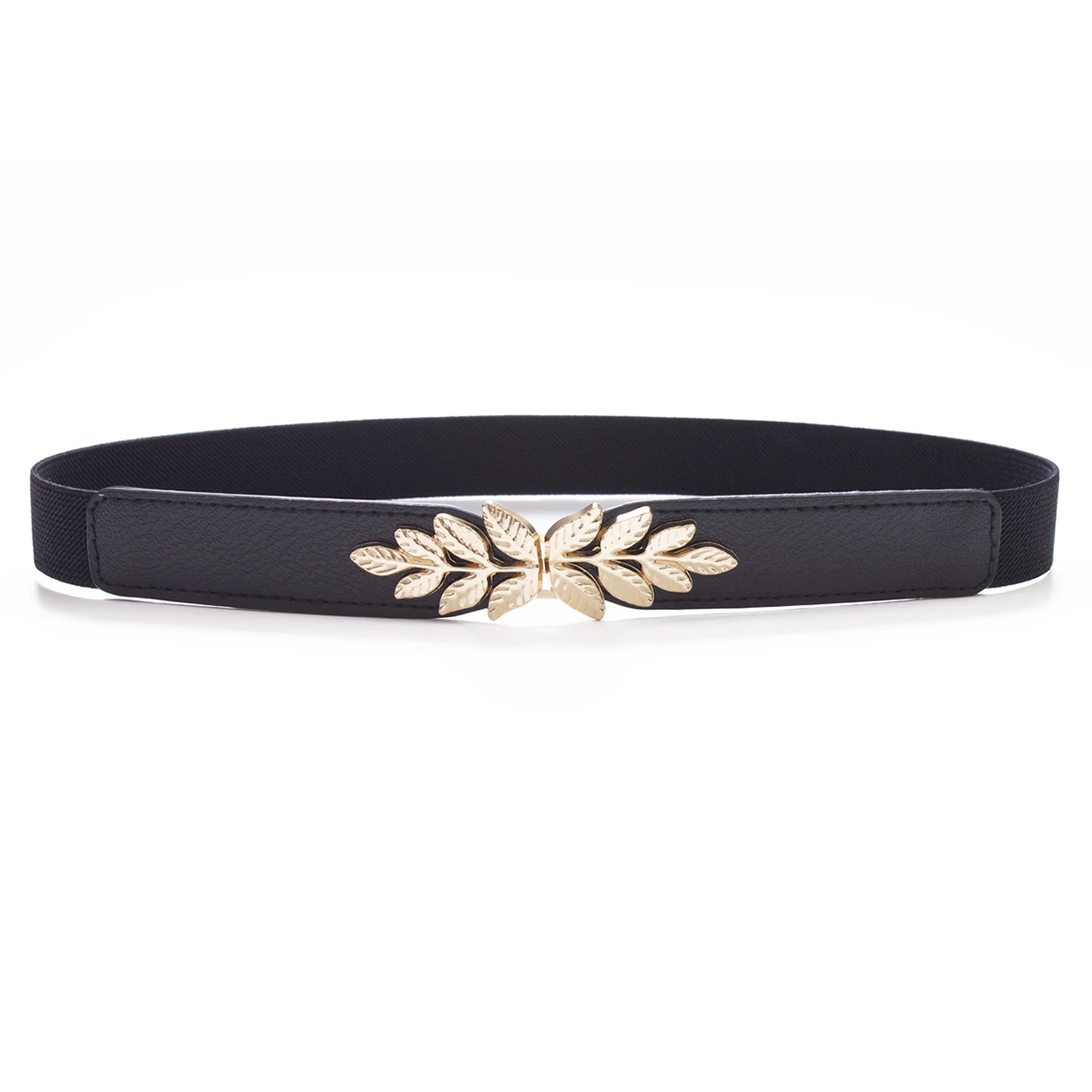 SISHION Summer Fashion Women Belts for Dress SH032 PU Leather Thin Elastic Waist Belt Slim Waistband Black Camel Coffee