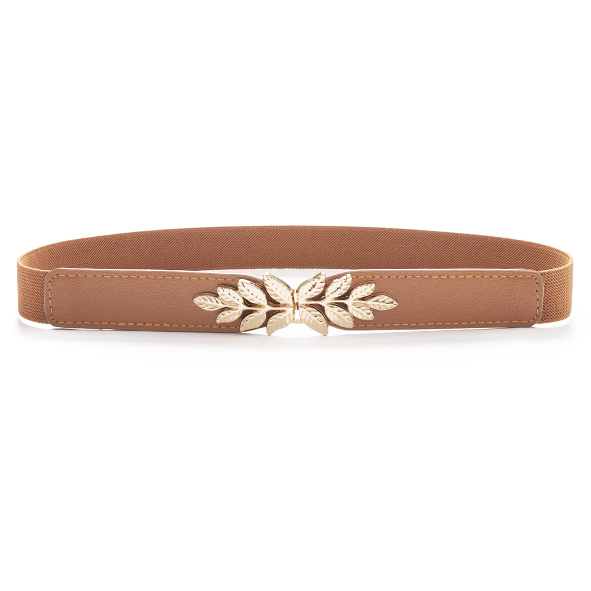 SISHION Summer Fashion Women Belts for Dress SH032 PU Leather Thin Elastic Waist Belt Slim Waistband Black Camel Coffee
