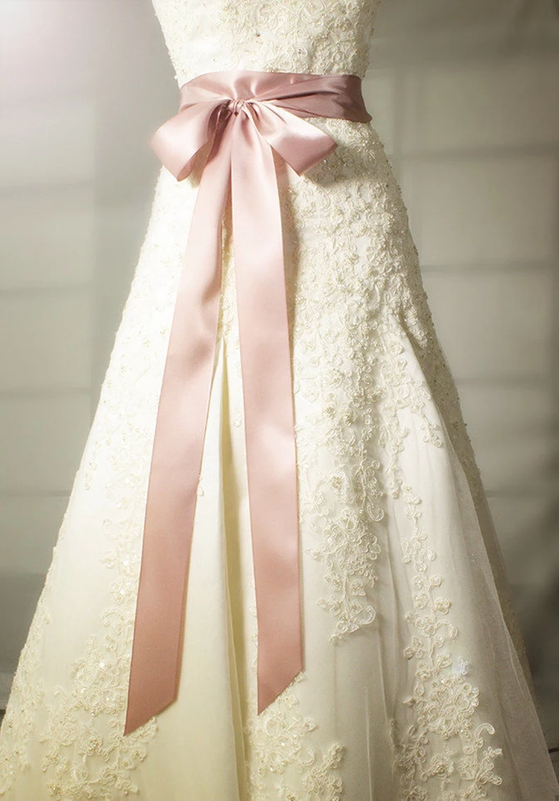 JLZXSY 3 Yard Satin Ribbon Wedding Belt/Bridal Sash/Evening Dress 5cm Duble Faced Satin Ribbon Choose Color