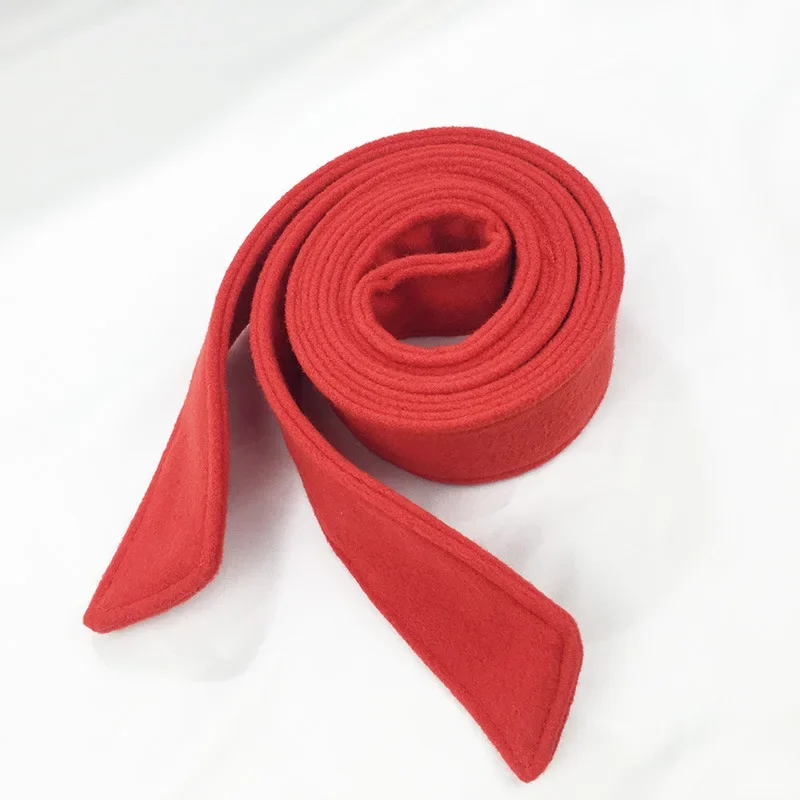Women Double-Sided Faux Woolen Coat Belt 5x175cm Red Black Grey Yellow Pink Solid Colors Unisex Waist Belt