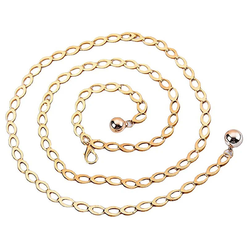 Sexy Women Belts New Streetwear Metal Chain Decorate Dress Belt Adjustable Rough Whip Chain Women Fashion Design Versatile