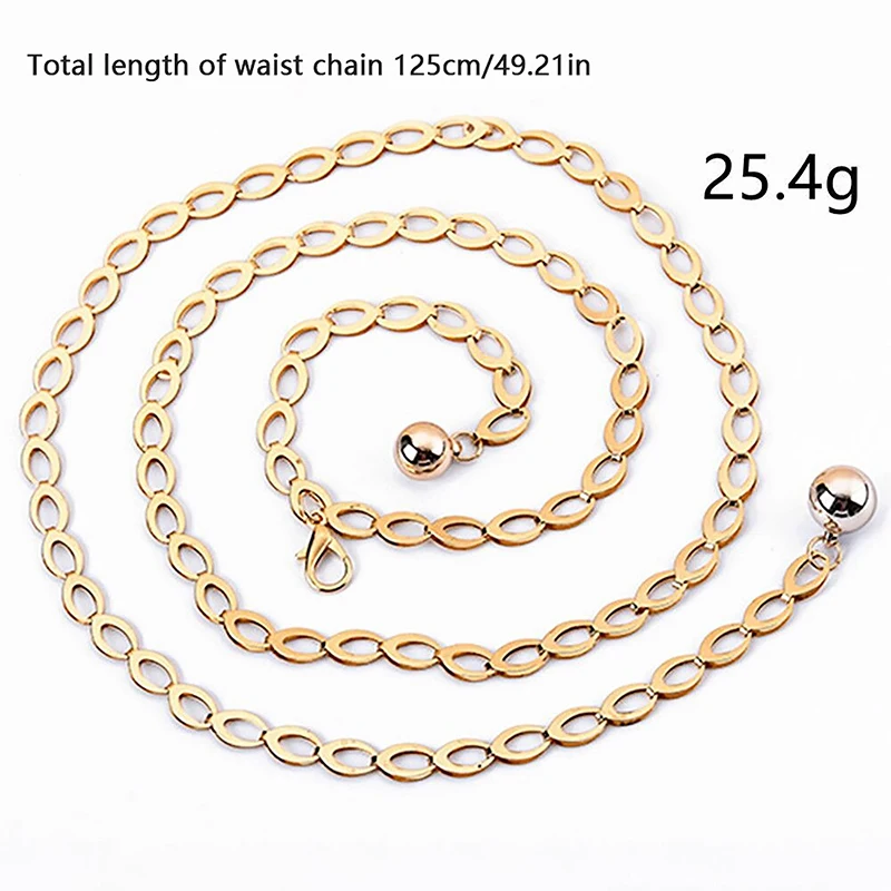 Sexy Women Belts New Streetwear Metal Chain Decorate Dress Belt Adjustable Rough Whip Chain Women Fashion Design Versatile
