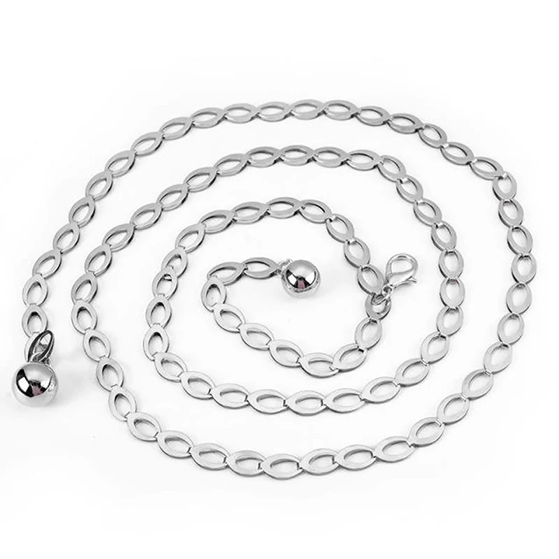 Sexy Women Belts New Streetwear Metal Chain Decorate Dress Belt Adjustable Rough Whip Chain Women Fashion Design Versatile