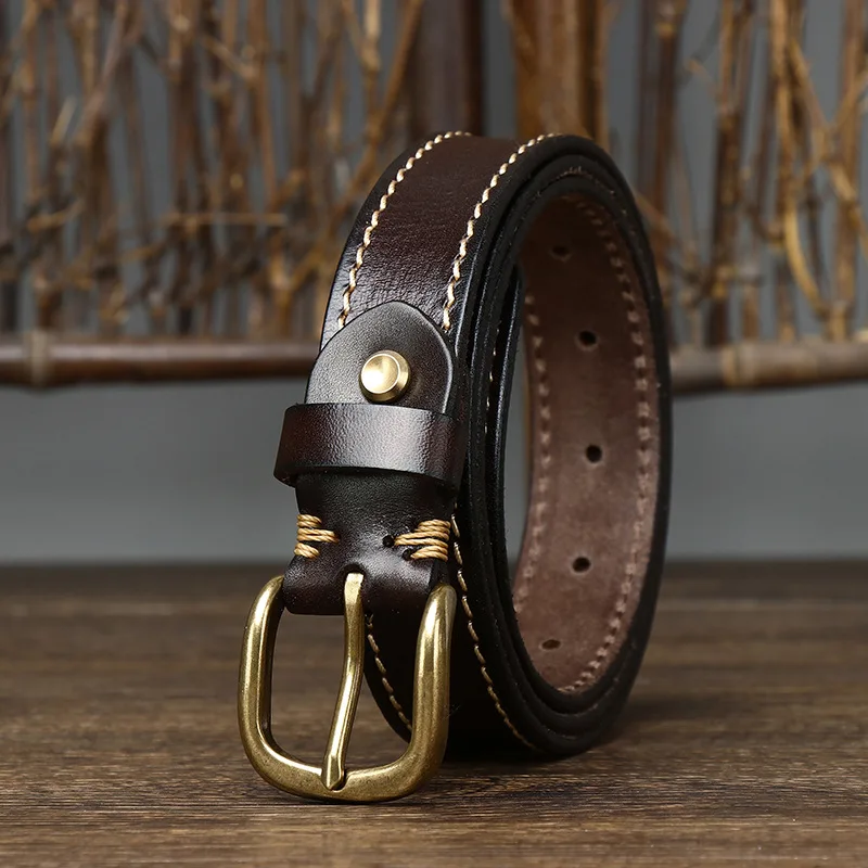 2.8cm Width Women Belt Designer Female Belt Genuine Leather Belts Cowskin Strap Pin Buckle Belts Fancy Vintage for Jeans