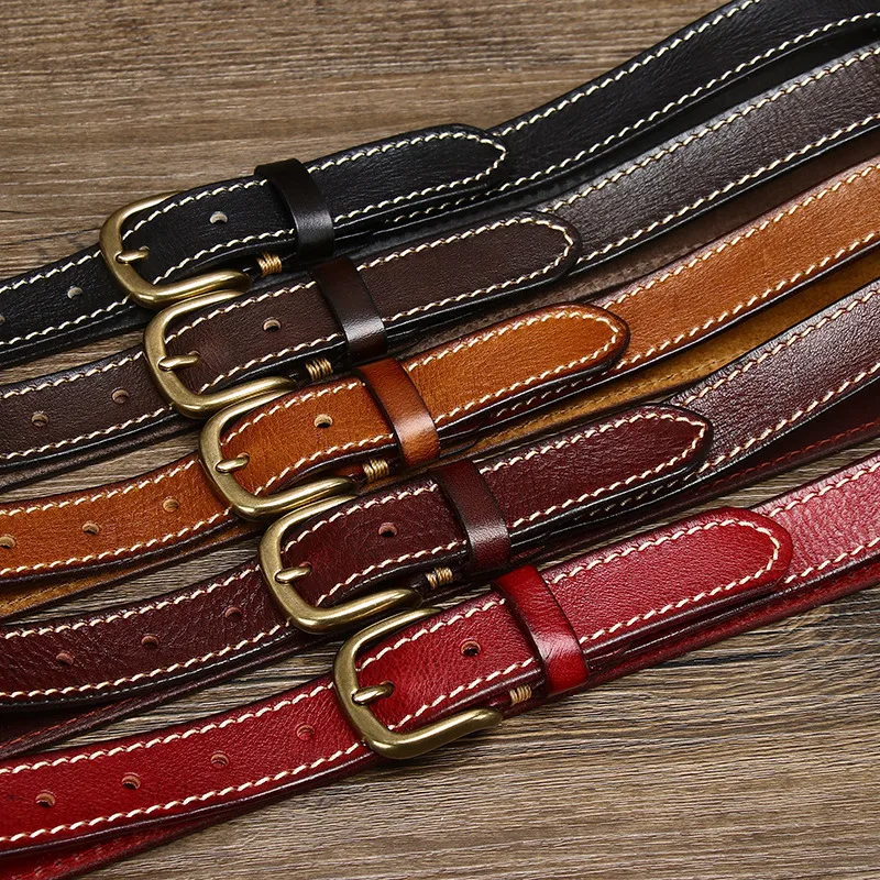2.8cm Width Women Belt Designer Female Belt Genuine Leather Belts Cowskin Strap Pin Buckle Belts Fancy Vintage for Jeans