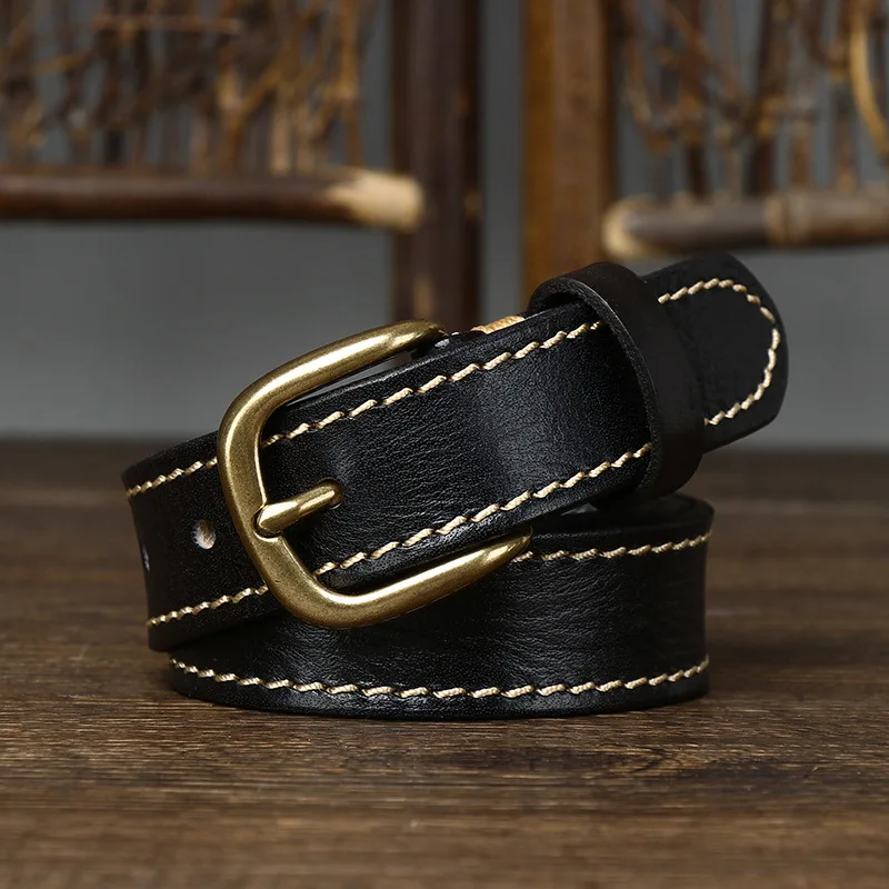 2.8cm Width Women Belt Designer Female Belt Genuine Leather Belts Cowskin Strap Pin Buckle Belts Fancy Vintage for Jeans
