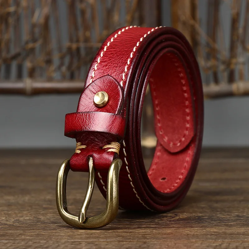 2.8cm Width Women Belt Designer Female Belt Genuine Leather Belts Cowskin Strap Pin Buckle Belts Fancy Vintage for Jeans