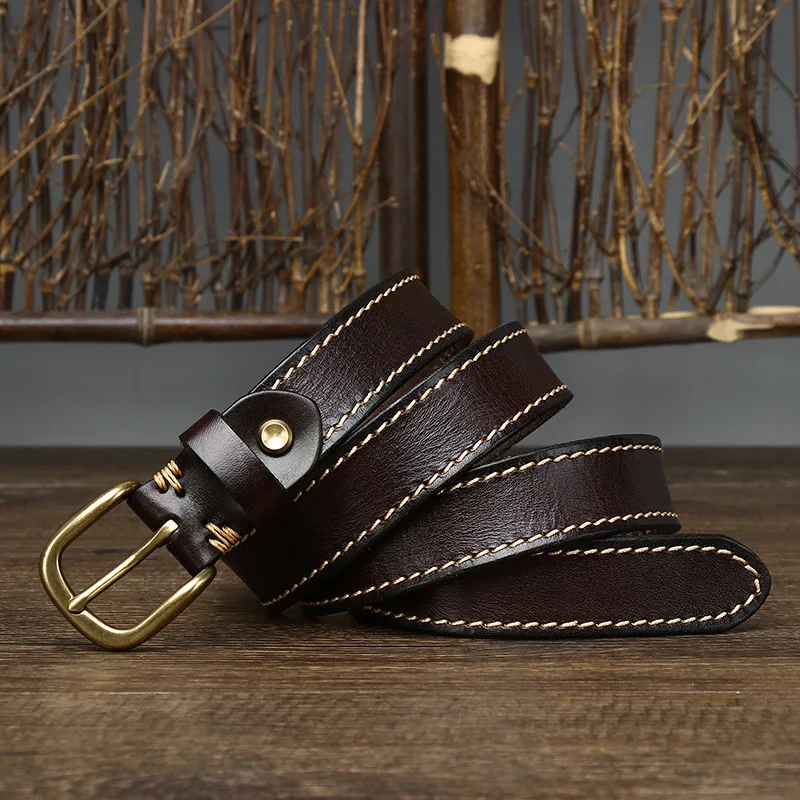 2.8cm Width Women Belt Designer Female Belt Genuine Leather Belts Cowskin Strap Pin Buckle Belts Fancy Vintage for Jeans