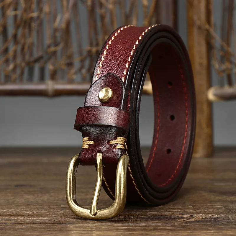 2.8cm Width Women Belt Designer Female Belt Genuine Leather Belts Cowskin Strap Pin Buckle Belts Fancy Vintage for Jeans