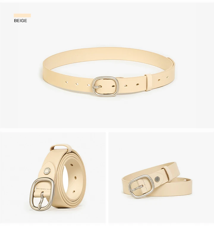 BEUTODAY Belts Women Cow Leather Gold Neddle Buckle Zinc-Alloy Jeans Pants Ladies Versatile Waistbands Handmade 91120