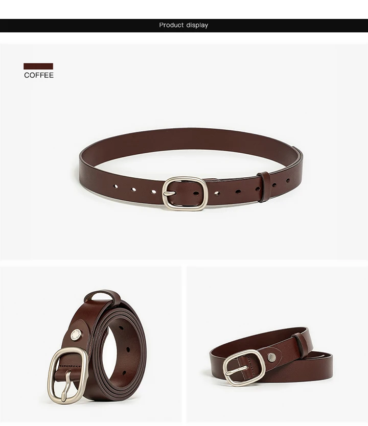 BEUTODAY Belts Women Cow Leather Gold Neddle Buckle Zinc-Alloy Jeans Pants Ladies Versatile Waistbands Handmade 91120