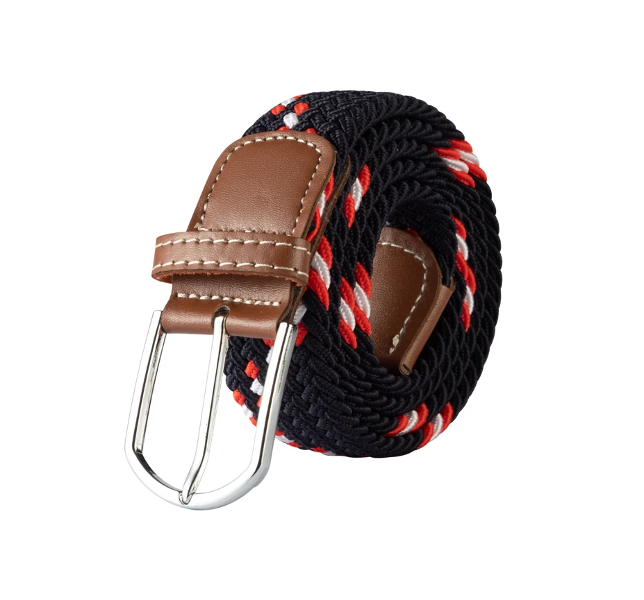 107/120/130CM Fashion Female Elastic Casual Stretch Woven Belt Unisex Canvas Elastic Belts for Women Jeans Pin Buckle Men Belt