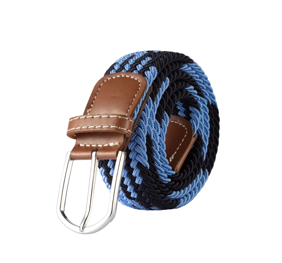 107/120/130CM Fashion Female Elastic Casual Stretch Woven Belt Unisex Canvas Elastic Belts for Women Jeans Pin Buckle Men Belt