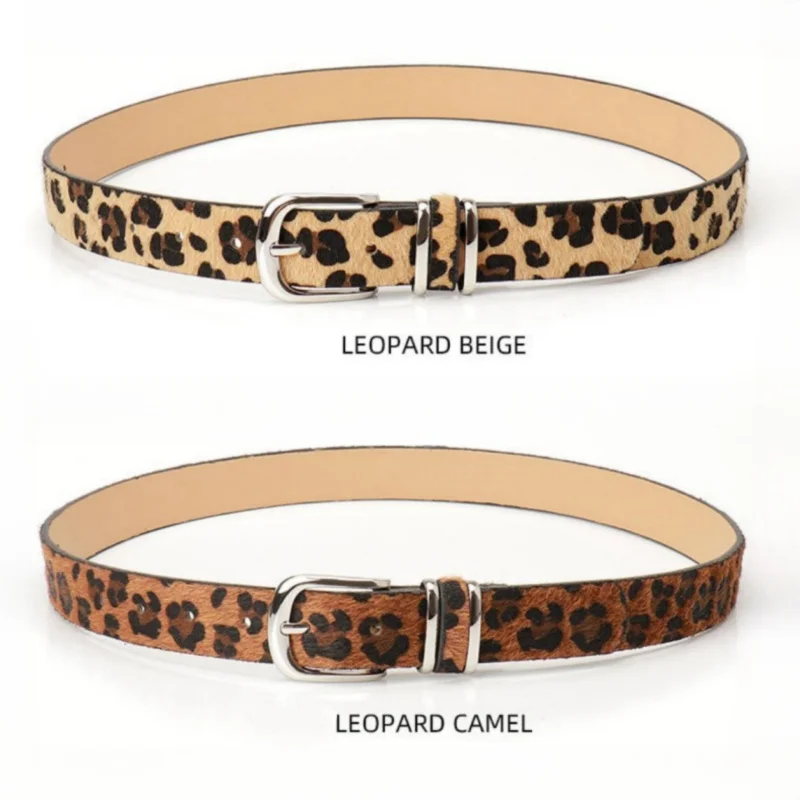 Ladies' leopard print belt personalized belt music festival belt paired with jeans dress needle buckle belt