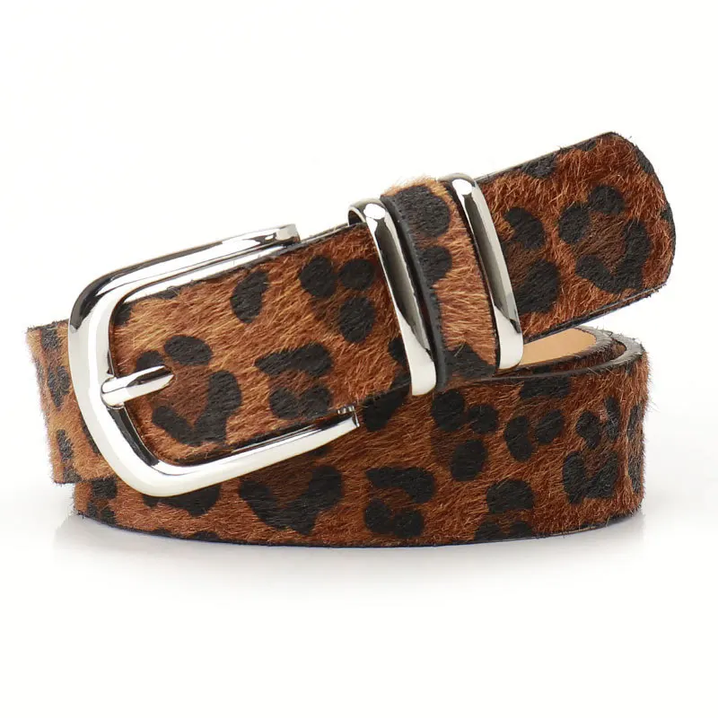 Ladies' leopard print belt personalized belt music festival belt paired with jeans dress needle buckle belt