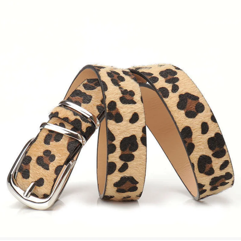 Ladies' leopard print belt personalized belt music festival belt paired with jeans dress needle buckle belt