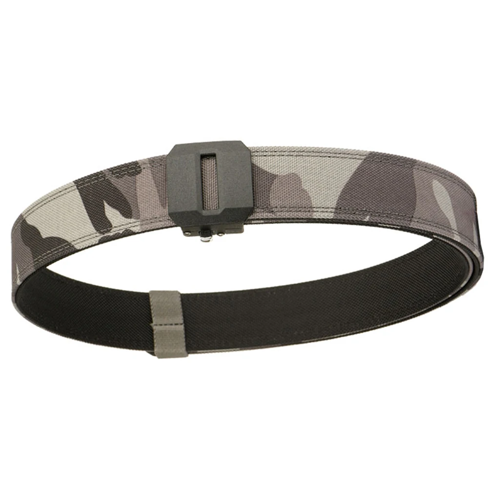 TUSHI New Hard Tactical Belt for Men Gun Belt EDC Metal Automatic Buckle IPSC Nylon Outdoor Sports Girdle Male Military Belt