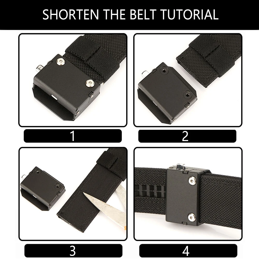 TUSHI New Hard Tactical Belt for Men Gun Belt EDC Metal Automatic Buckle IPSC Nylon Outdoor Sports Girdle Male Military Belt