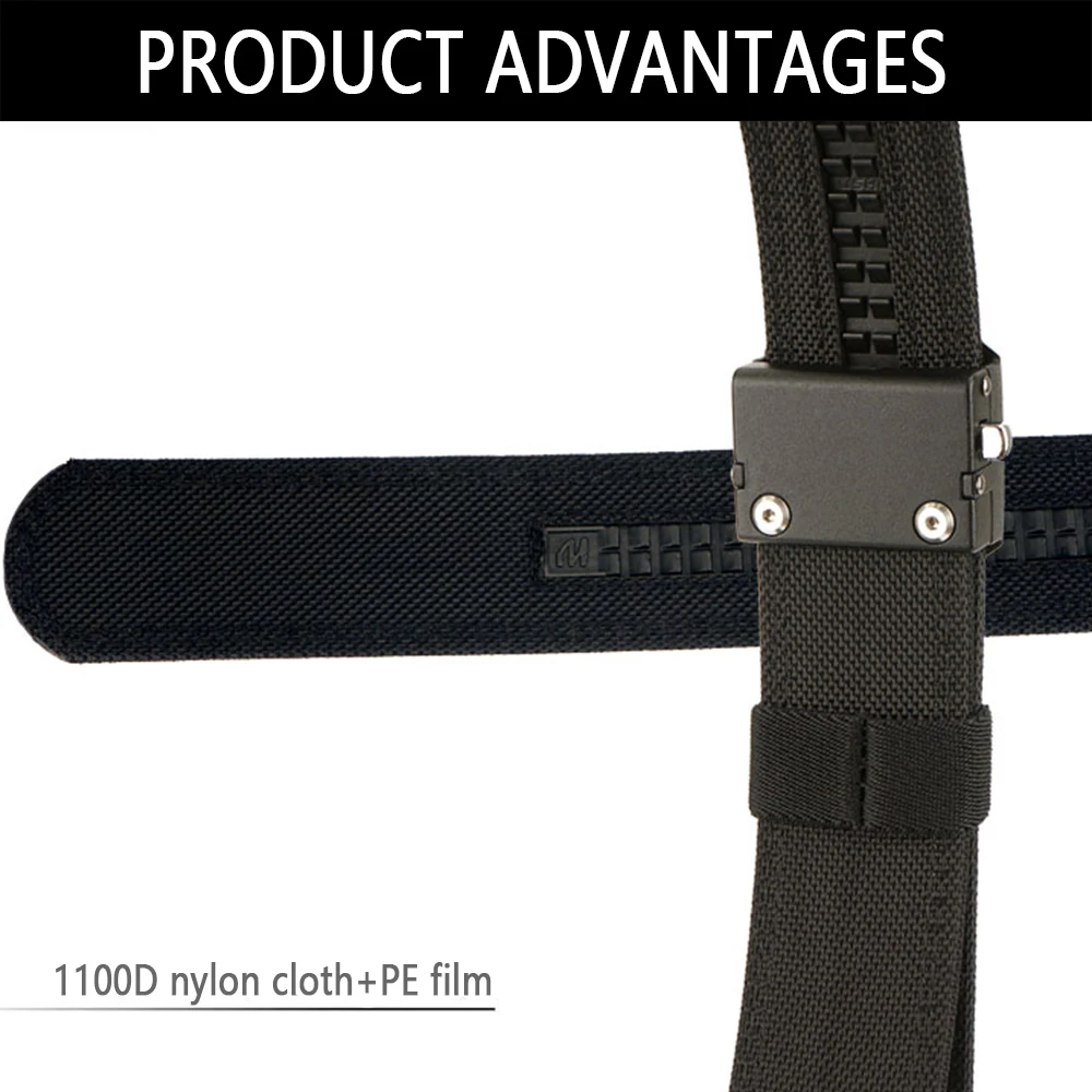 TUSHI New Hard Tactical Belt for Men Gun Belt EDC Metal Automatic Buckle IPSC Nylon Outdoor Sports Girdle Male Military Belt
