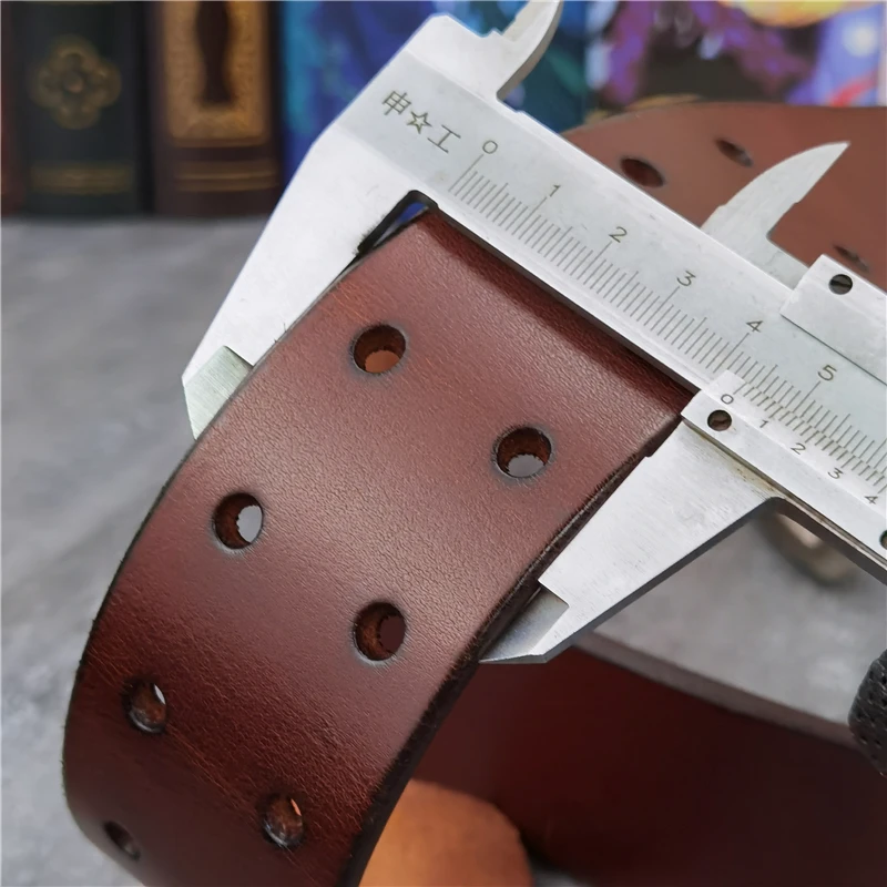 Double Pin Vintage Belt Buckle Super Wide 4.2CM Genuine Leather Men Belt Luxury Ceinture Homme Jeans Cinturon Mujer MBT0018