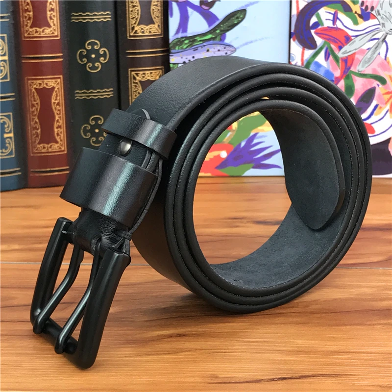 Double Pin Vintage Belt Buckle Super Wide 4.2CM Genuine Leather Men Belt Luxury Ceinture Homme Jeans Cinturon Mujer MBT0018