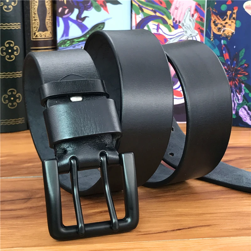 Double Pin Vintage Belt Buckle Super Wide 4.2CM Genuine Leather Men Belt Luxury Ceinture Homme Jeans Cinturon Mujer MBT0018