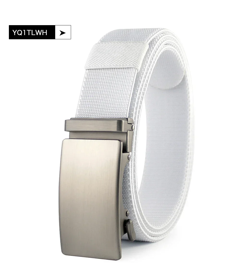 Golf Sports Elastic Belt Tactical Belt Metal Automatic Buckle Tough Stretch Nylon Men Military Belt 115-135CM Big Size Belts