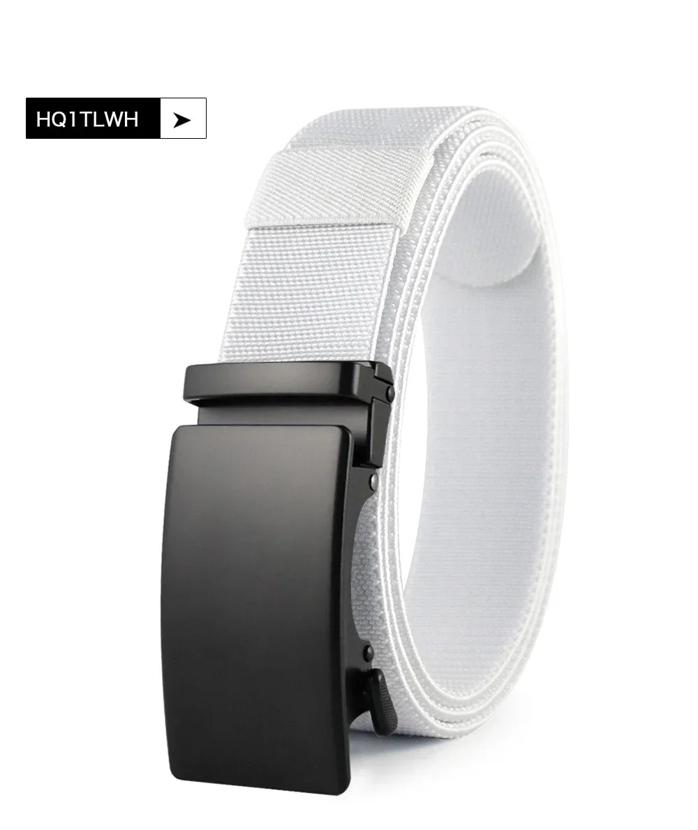 Golf Sports Elastic Belt Tactical Belt Metal Automatic Buckle Tough Stretch Nylon Men Military Belt 115-135CM Big Size Belts