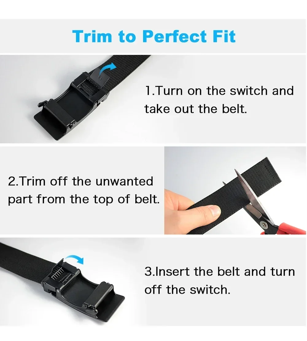 Golf Sports Elastic Belt Tactical Belt Metal Automatic Buckle Tough Stretch Nylon Men Military Belt 115-135CM Big Size Belts